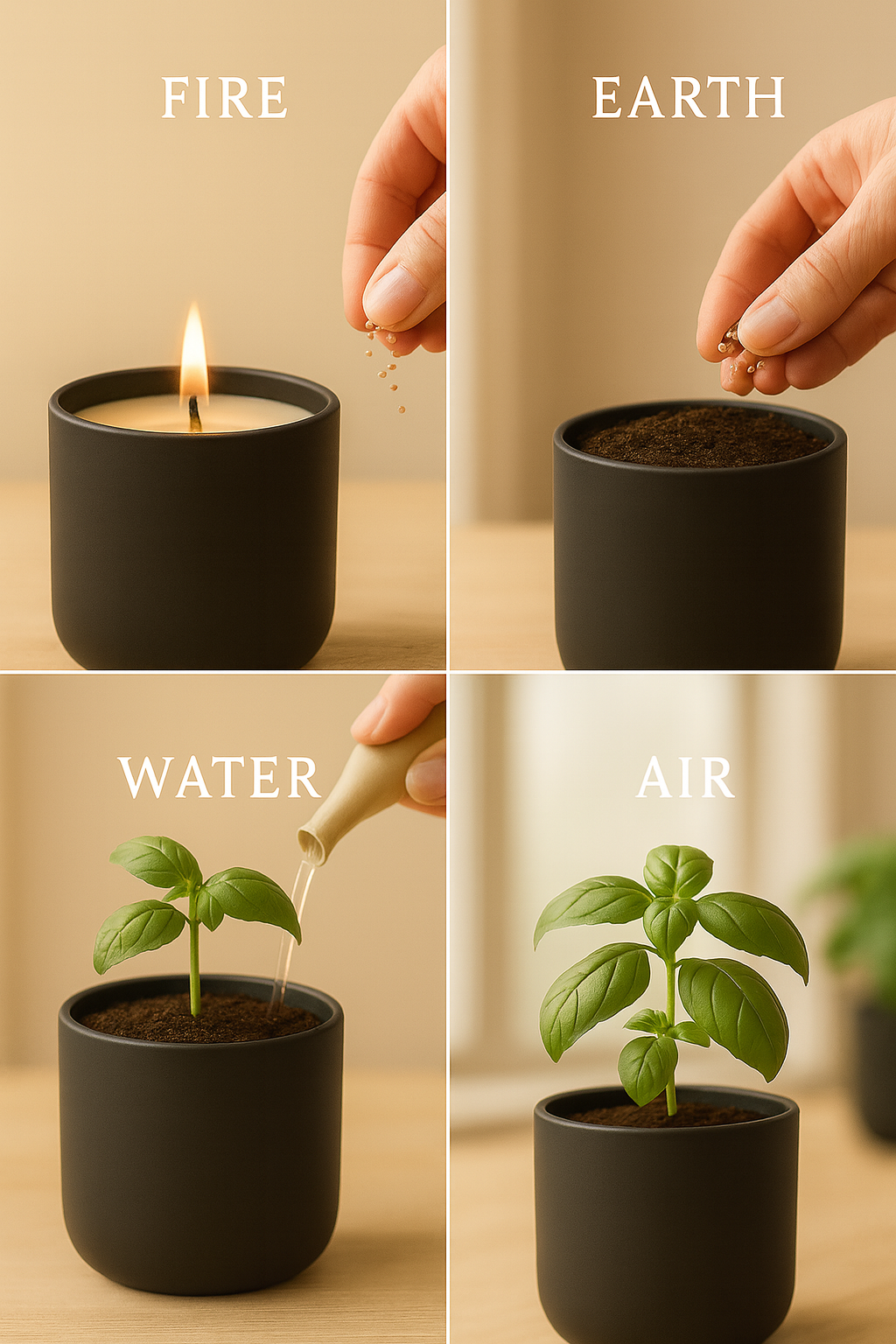 Fire: Light the candle.